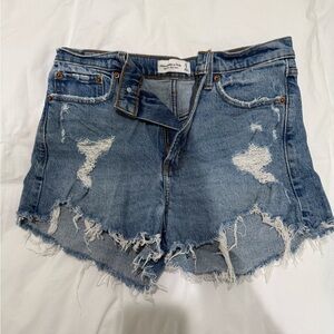 Abercrombie & Fitch Frayed Blue Jean Shorts